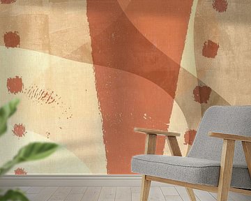 Abstrakte Formen in Beige, Terra, Sand. Japandi von Dina Dankers