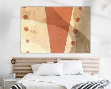 Abstract shapes in beige, terra, sand. Japandi by Dina Dankers