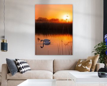 Coucher de soleil Lingezegen sur Willemijn Wolthaus