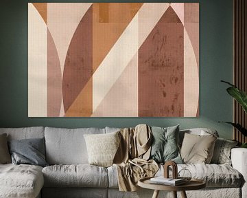 Abstrakte Bauhaus-Formen in Braun, Rost, Beige, Orange II