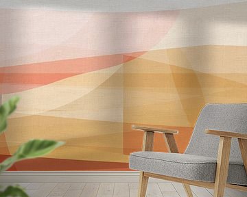 Bunte abstrakte Formen. Landschaft in Pastellfarben von Dina Dankers