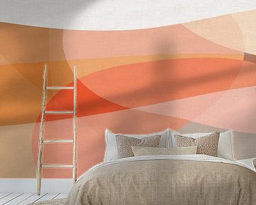 Landschaft in bunten abstrakten Formen von Dina Dankers