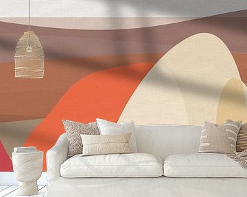 Abstrakte Landschaft in bunten Formen von Dina Dankers