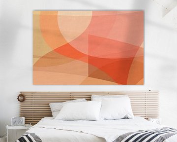 Abstract shapes in warm colorful pastels by Dina Dankers