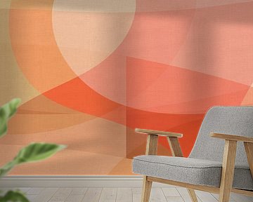 Abstract shapes in warm colorful pastels by Dina Dankers