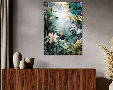Forêt tropicale et toucan sur JBJart Justyna Jaszke