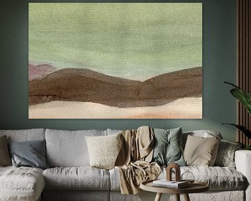 Scandinavisch minimalistisch landschap schilderij van Dina Dankers