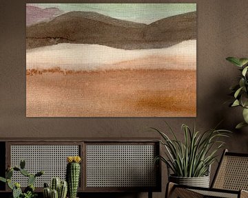 Japandi. Abstract minimalistisch landschap schilderij van Dina Dankers