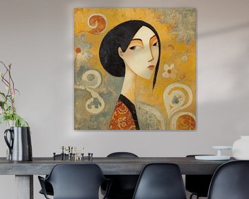 Vrouw met Bloem van Kunst Kriebels