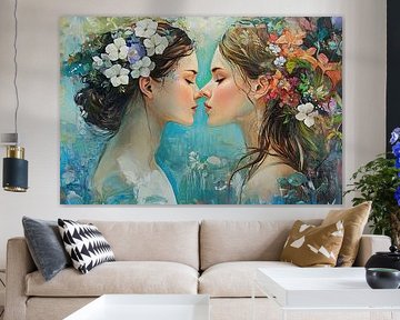 Bloemenkus | Lieflijke Ontmoeting met Bloemen van ARTEO Schilderijen