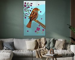Voorbeeld van het werk in een kamer