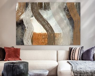 Japandi. Abstracte structuur in roest en wit van Dina Dankers
