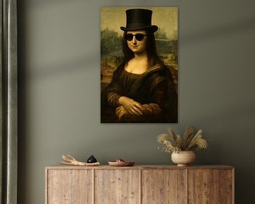 Mona Lisa met hoge hoed - klassieke kunst ontmoet moderne ironie