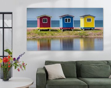 Gekleurde Strandhuisjes bij Cavendish Newfoundland van Menno Schaefer