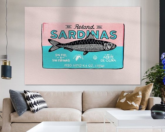 Voorbeeld van het werk in een kamer