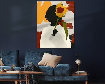 Schaduwziel met zonnebloemprint van Kintsugi99