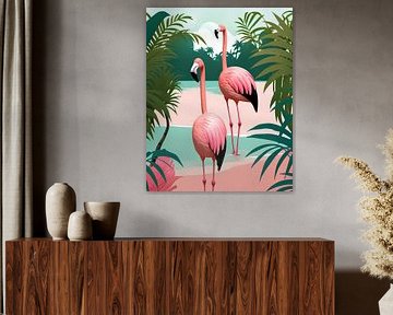 Tropical Flamingo Paradise by Kintsugi99