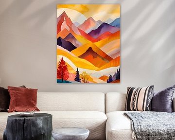 Montagnes chaudes d'automne