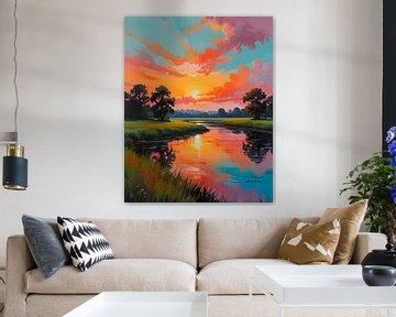 Zonsondergang bij de rivier van Kintsugi99