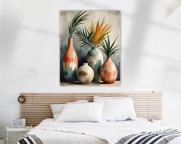 Tropische vazen in aquareltinten van Kintsugi99
