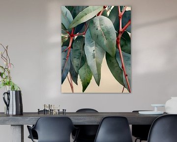 Minimalistische eucalyptus botanische kunst van Kintsugi99
