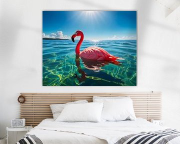 Pink Flamingo Under the Sky by Kintsugi99