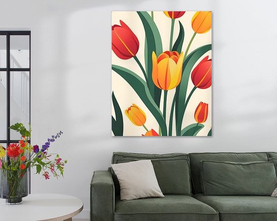 Voorbeeld van het werk in een kamer