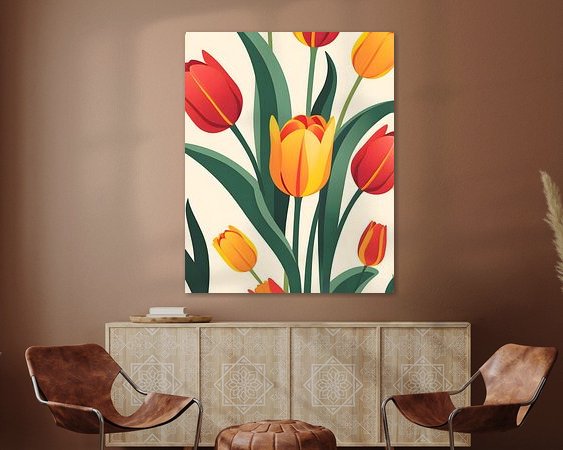 Voorbeeld van het werk in een kamer