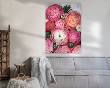 Arleth ranonkel boeket in warm roze van Rosana Laiz Blursbyai