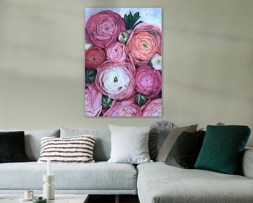 Arleth ranonkel boeket in koud roze van Rosana Laiz Blursbyai