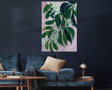 Yoon bladeren in roze van Rosana Laiz Blursbyai