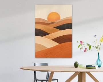 Zachte zandgolven bij zonsondergang van Kintsugi99