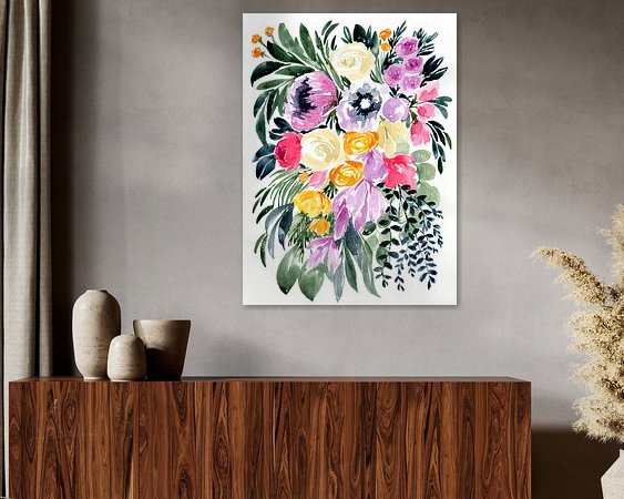Voorbeeld van het werk in een kamer