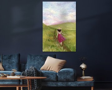 Meisje in een weiland van Rosana Laiz Blursbyai