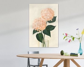 Korallenhortensien in einer Vase von Rosana Laiz Blursbyai