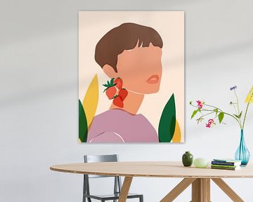 Abstracte Aardbei Oorbellen van Kintsugi99