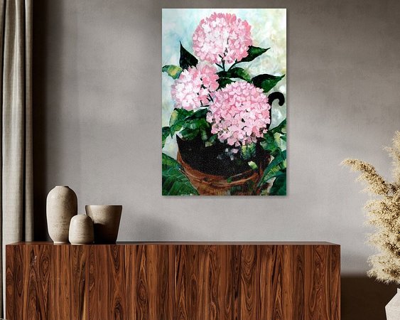 Voorbeeld van het werk in een kamer