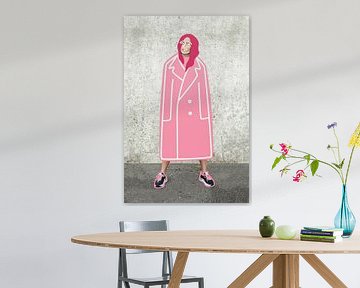 Roze jas dame van amini54