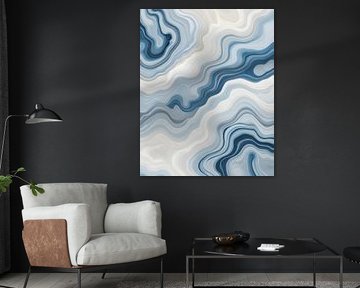 Blaue Marmor-Wellen