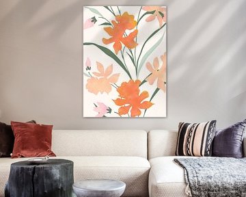 Motif floral avec fleurs abstraites colorées sur Elena Ristova