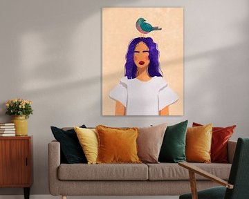 Mädchen mit Vogel von Raissa Oltmanns