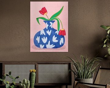 Tulp in vaas van Raissa Oltmanns