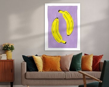 Two Vibrant Yellow Bananas by Elena Ristova