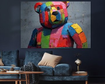 Happy Patchwork Bear van ARTEO Schilderijen