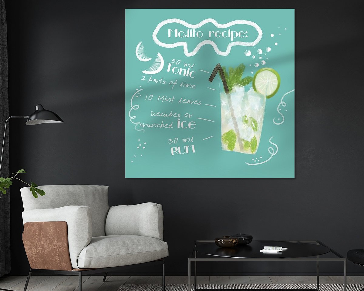 Voorbeeld van het werk in een kamer