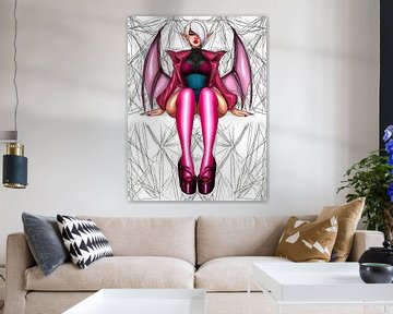 Stijlvolle she-devil in roze van Frank Heinz