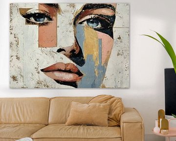 Abstract Vrouw | Vrouw en Kleurvlakken van Kunst Kriebels