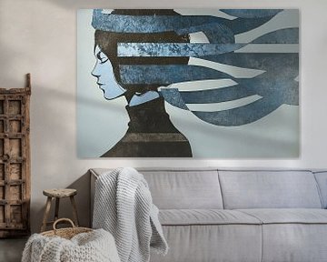 Vrouwenportret | Striped Silence van De Mooiste Kunst