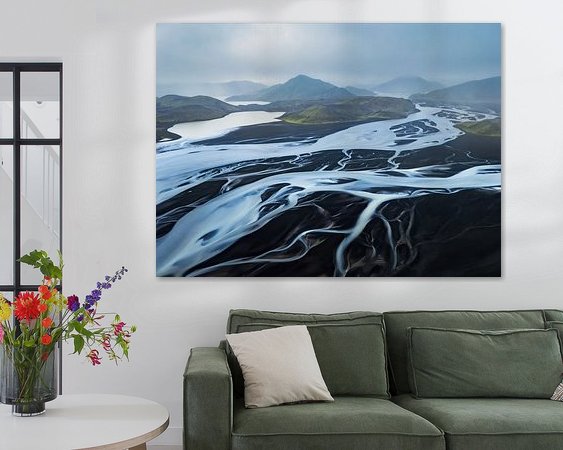 Voorbeeld van het werk in een kamer