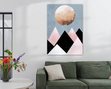 Pastel geometrische maan bergen van Niklas Maximilian